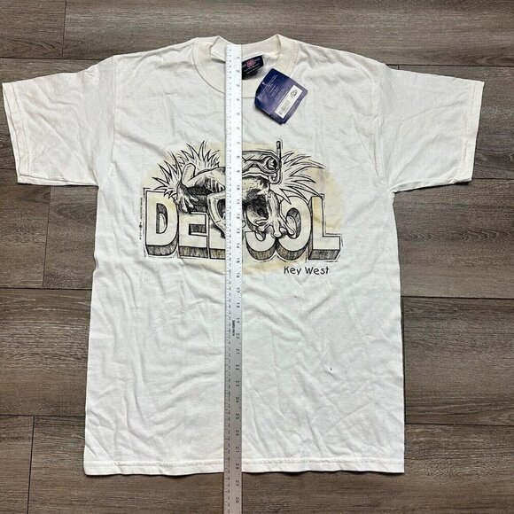 Vintage 90s Del Sol Key West Snorking Gecko Frog Destination Graphic Shirt M - Picture 8 of 8